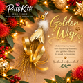 Christmas Cat Gift - Golden Wisp, a handmade sparkling feather teaser for festive cat play.
