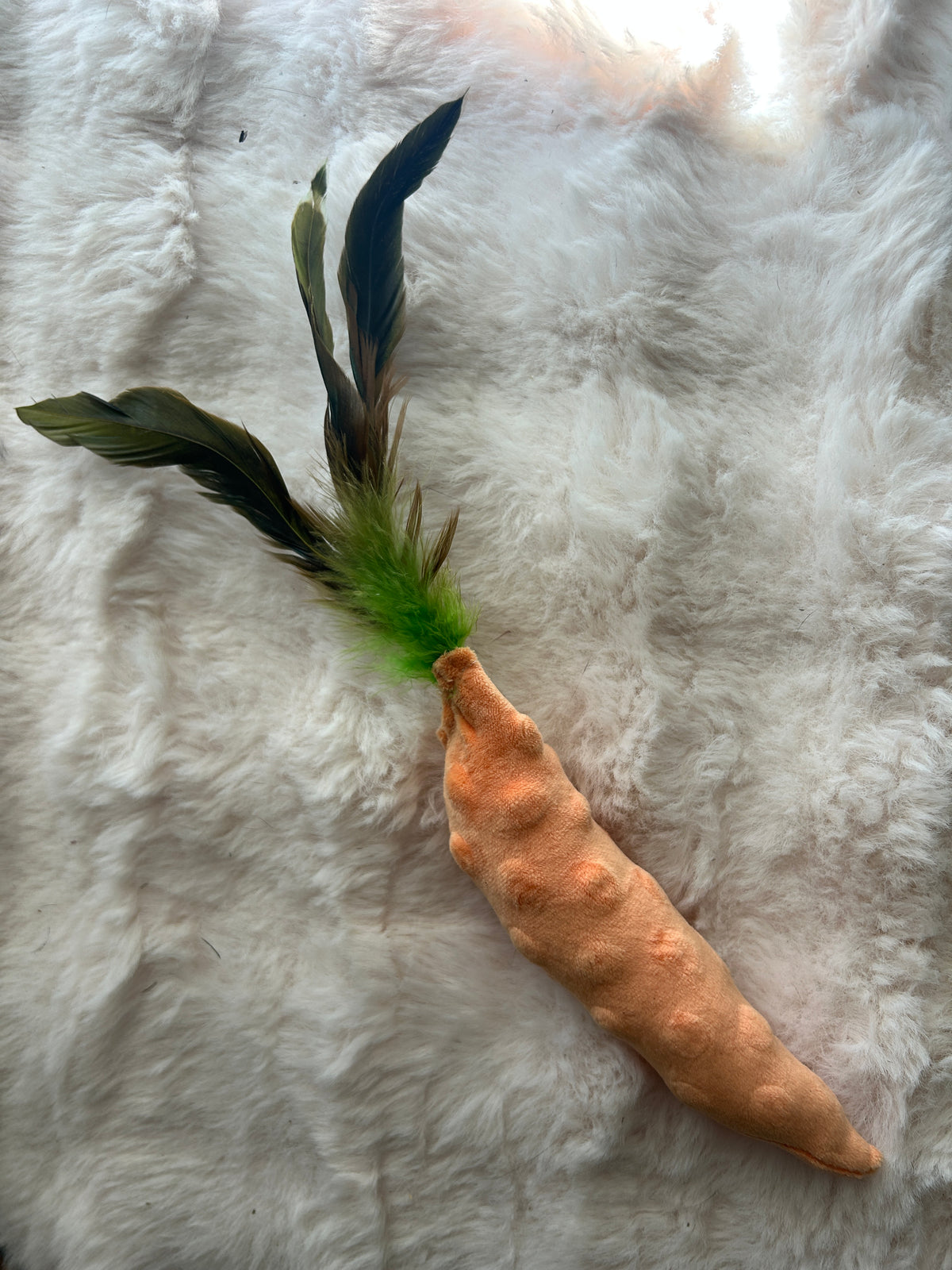 Minky Cat Toy: Carrot Patch Pouncer for Playful Paws - Pritti Kitti Boutique