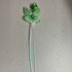Aussie Bush Cat Toy - Shimmer Bug featuring a green butterfly and shimmering tails for playful feline engagement.