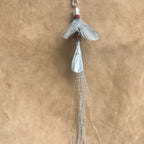 Silver Wisp handcrafted cat teaser attachment for Christmas Cat Gift, featuring shimmering feathers and intricate design.