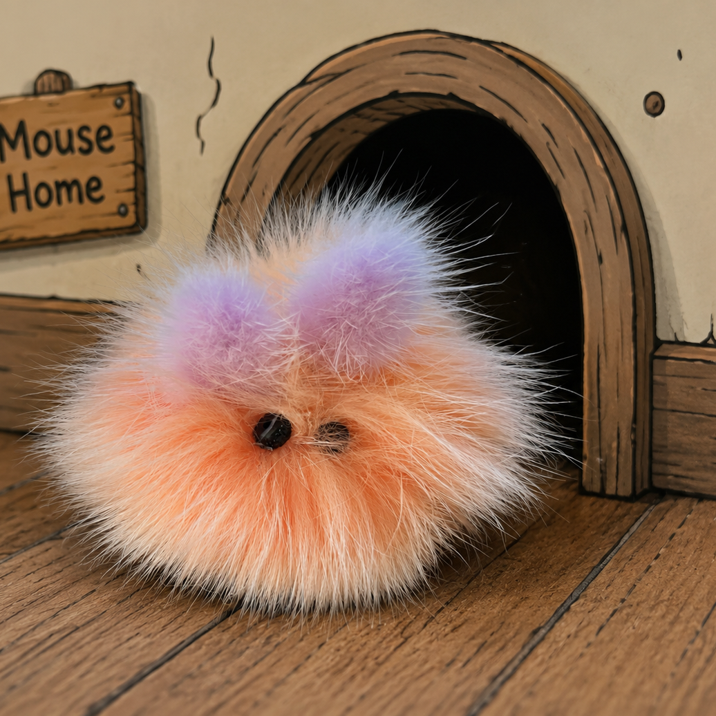 Mousie McFloof Rabbit Fur Cat Toy - Pritti Kitti Boutique