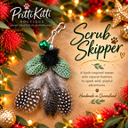 Christmas Cat Gift - Scrub Skipper teaser with feathers for playful feline adventures.