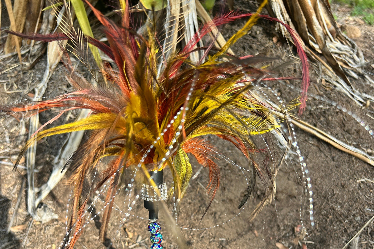 Teaser Wand: Outback Sparkle Emu Feather Cat Toy - Pritti Kitti Boutique