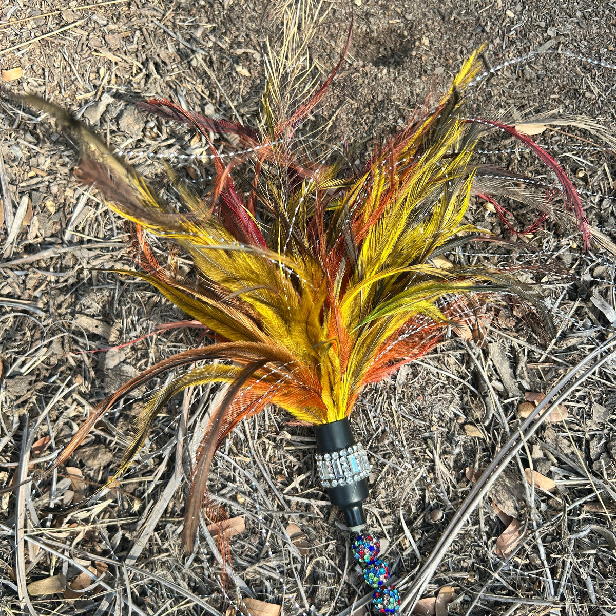 Teaser Wand: Outback Sparkle Emu Feather Cat Toy - Pritti Kitti Boutique