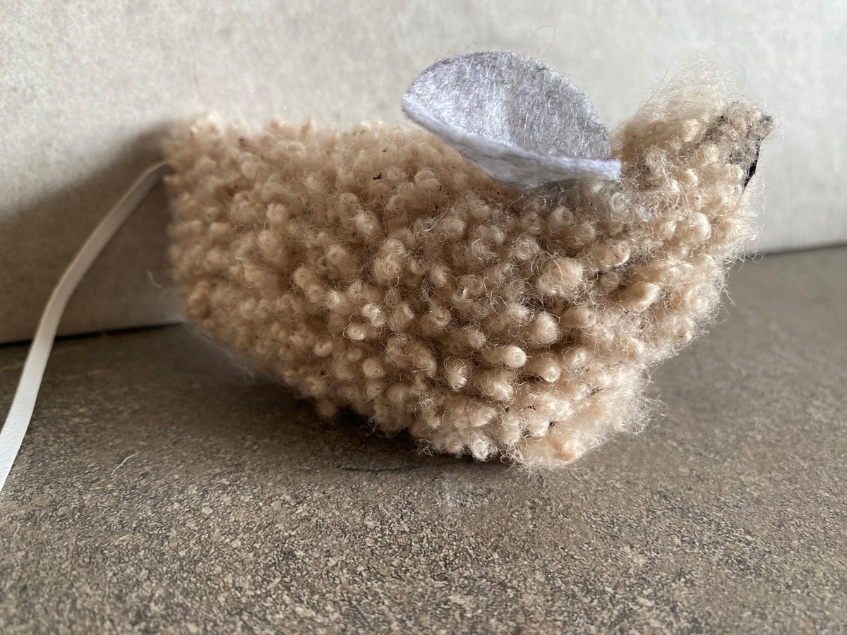 Sheepskin Cat Toy - Lambkin Woolly Mouse for Feline Fun - Pritti Kitti Boutique
