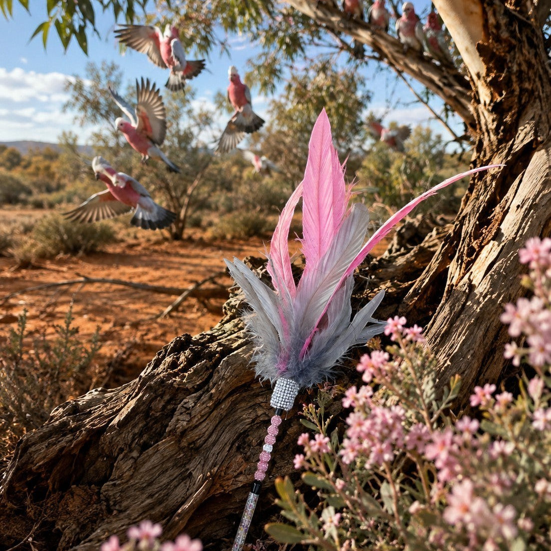 Ya Bloody Galah Feather Cat Wand - Pritti Kitti Boutique